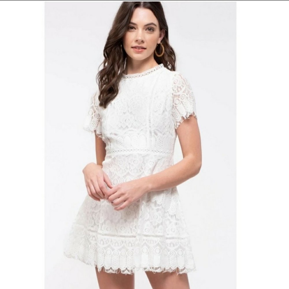 NEW Anthropologie Moon River Classic Lace Dress M